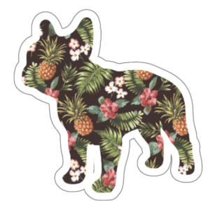 PINEAPPLE PIG French Bulldog sticker
